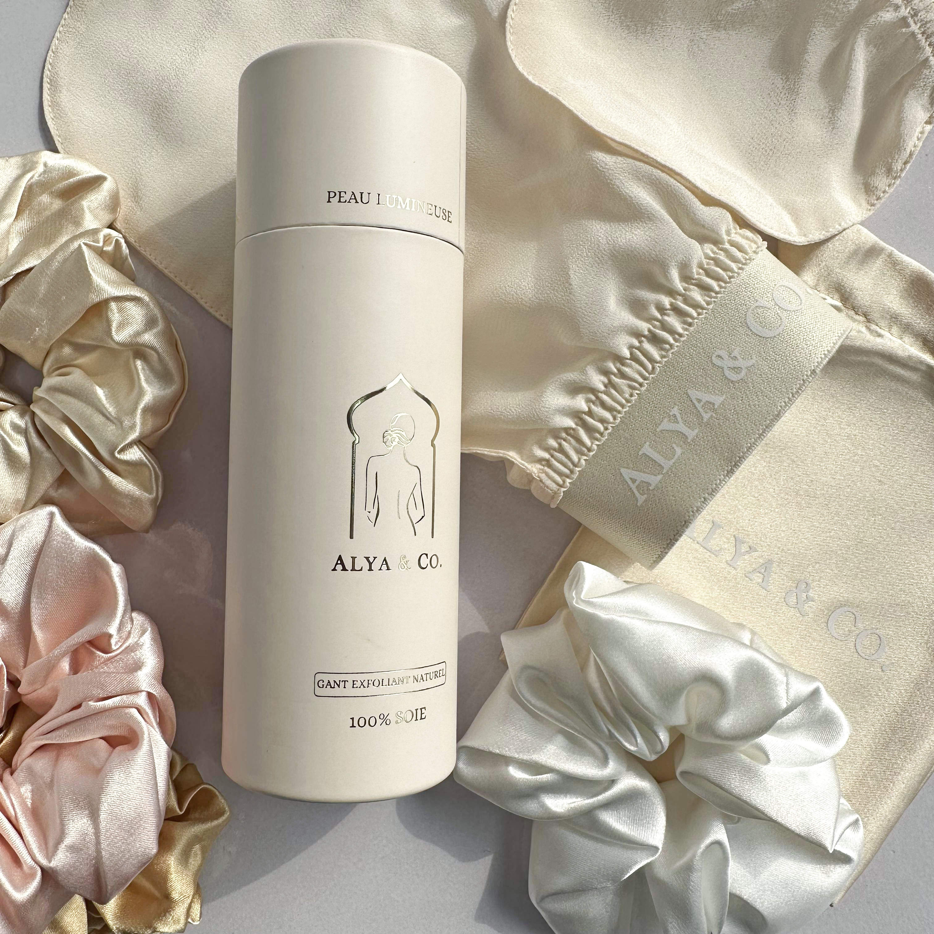 Gants exfoliants soie de mûrier ALYA & CO.